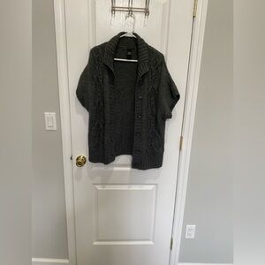 Cozy Dark Gray Cable Knit Cardigan